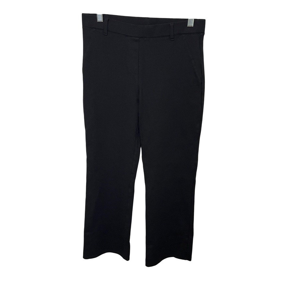 Quince Ponte Straight Leg Pants Women M Petite Black Ultra-Stretch Workwear